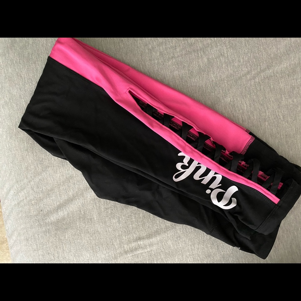 PINK black and pink leggings